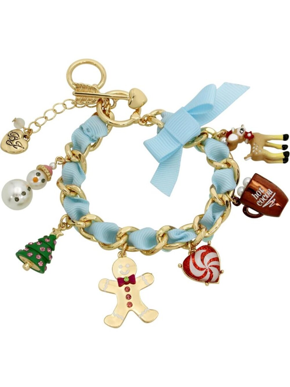 Festive Jingle Bell Bling Christmas Charm Bracelet for Women - Holiday Jewelry